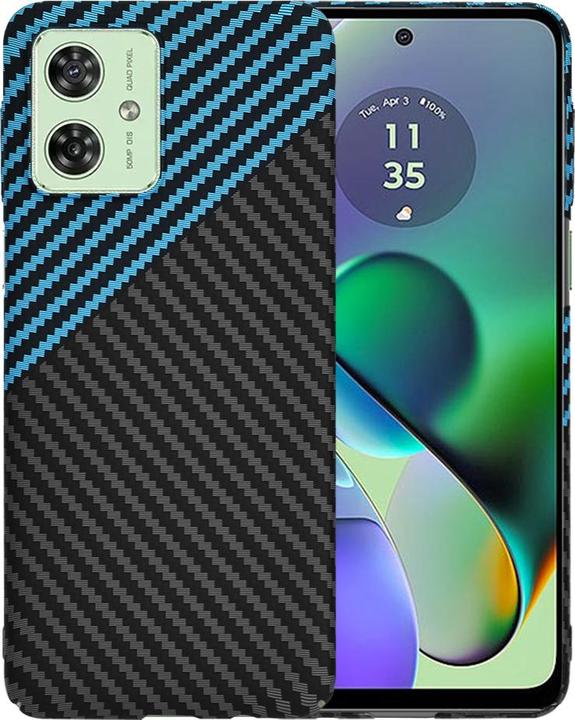 Actual product image Techsuit - Carbonite FiberShell - Motorola Moto G54 / Moto G54 Power Edition / Moto G64 - Blue Pulse (Motorola Moto C, Motorola Moto G54)