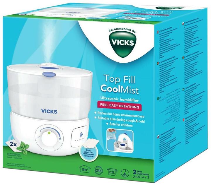 Vicks Kaltluft Ultraschall-Luftbefeuchter VUL585E Obere Befüllung (35 m²)