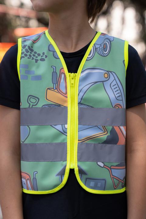Image du produit Korntex Gilet de sécurité enfant Action "Working Heroes" - CO2 Neutral - Vert clair/chantier - XS (XS)