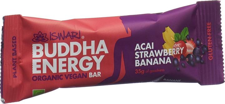 Image du produit Iswari Buddha Energy Barre bio acai fraise banane (35g) (Banane, Fraise, Açaï, 1 pcs, 35 g)
