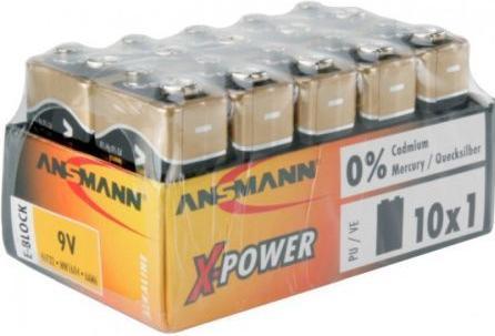 Actual product image Ansmann Battery Block E 6LR61 1s x-Pow. Voltage of 9 V - Battery - 9V block (1 pcs., 9V Block, 550 mAh)