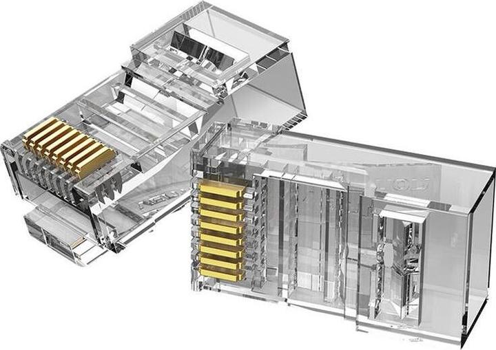 Actual product image Vention Modular RJ45 Cat.6 UTP Connector IDDR0-50 Transparent Pack of 50 (Network cable plug)