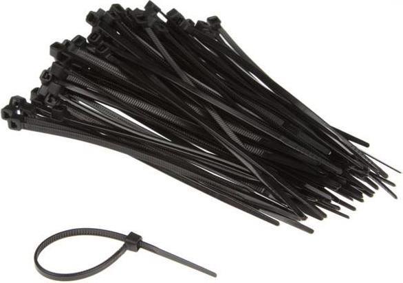 Velleman NYLON CABLE TINDER SET - 2.5 mm x 100 mm - BLACK (100 pcs.) (Plastic cable ties, 100 mm, 100 pcs.)