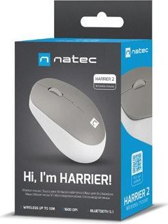 Actual product image Genesis Mouse Harrier 2 Wireless, White/Grey, Bluetooth (Wireless)