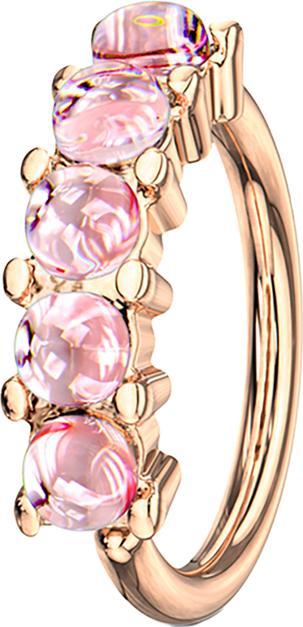 Actual product image Star Piercing Micro Piercing Ring rose gold five epoxy stones pink (Surgical steel 316L, without brass)