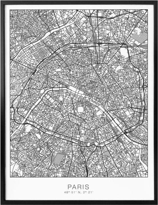 Image du produit Trenddeko Plan de la ville de Paris (120 x 150 cm)