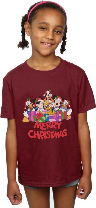 Actual product image Disney Girls Mickey Mouse And Friends Christmas Cotton T-Shirt (128)