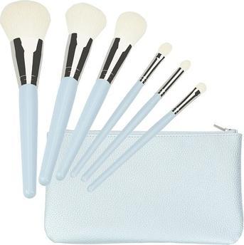 Actual product image Tools for Beauty T4B MIMO Bamboo Makeup Brush Set with Travel Size and Travel Bag Blue 6 Pieces (Set)