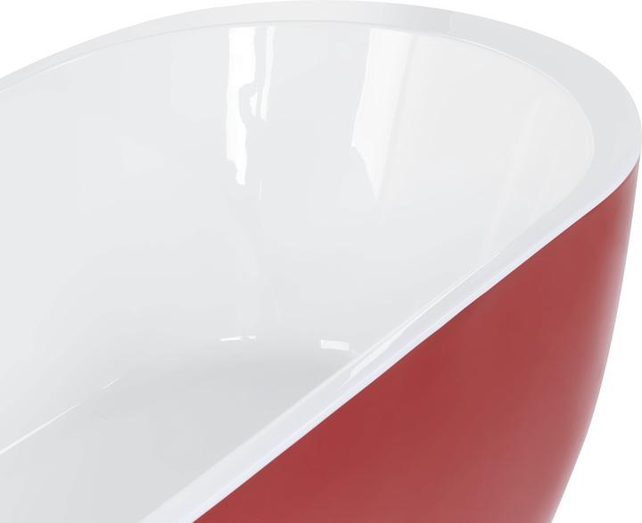 Produktbild Beliani Badewanne freistehend rot oval 150 x 75 cm NEVIS (176 l, 75 cm)