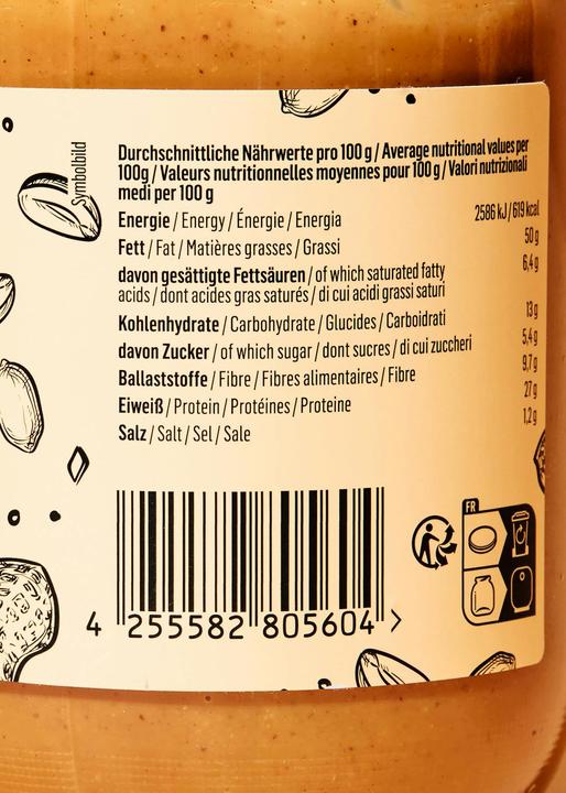 Valori nutrizionali e ingredienti KoRo Burro di arachidi fatto con arachidi tostate con sale (3000 g)