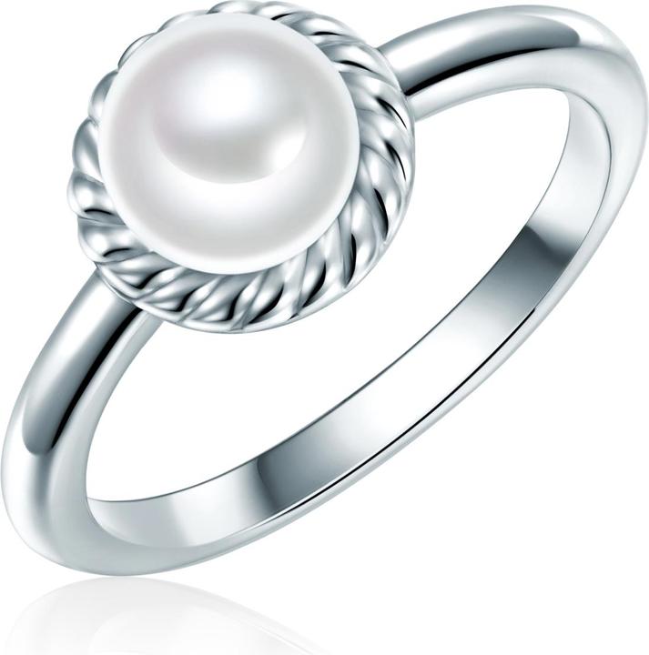 Actual product image Valero Pearls Ladies Sterling Silver Cubic Zirconia Freshwater Cultured Pearl silver - 32366 (52, 925 Silver)
