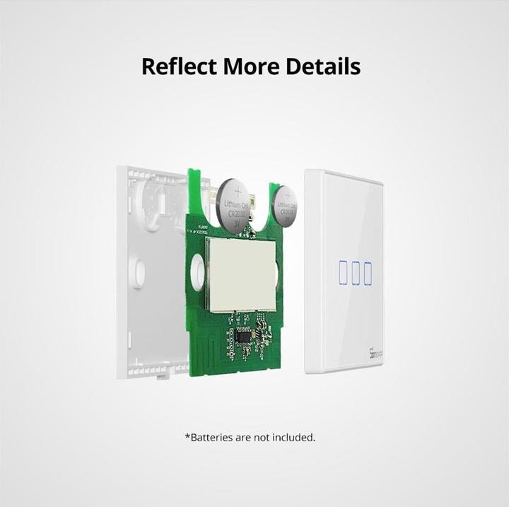 Actual product image Sonoff RF light switch T2EU2C-RF