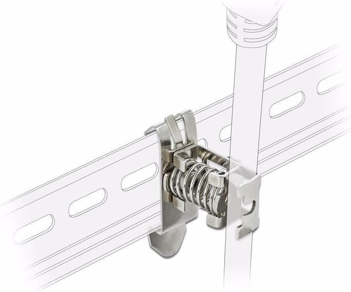 Actual product image Delock Shield clamp 4 - 13.5mm for DIN rail/DIN Rail