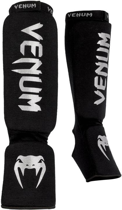 Venum Kontact Shin Guards Schwarz/Silber, XS, Grösse: XS (XS)