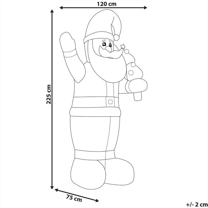 Image du produit Beliani Père Noël gonflable avec éclairage LED rouge 225 cm IVALO