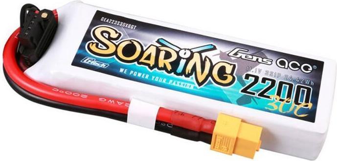 Immagine prodotto Gens Ace G-Tech Soaring 2200mAh 11.1V 30C 3S1P Batteria Lipo (11.10 V, 2200 mAh)