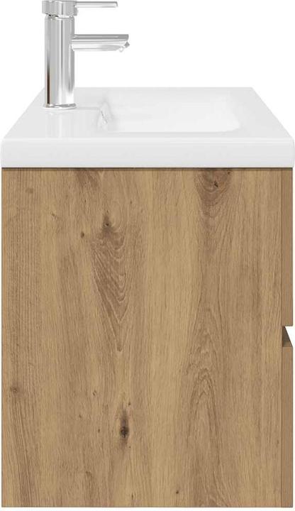Produktbild VidaXL Waschbeckenunterschrank mit Einbaubecken und Wasserhahn Bad Waschtisch