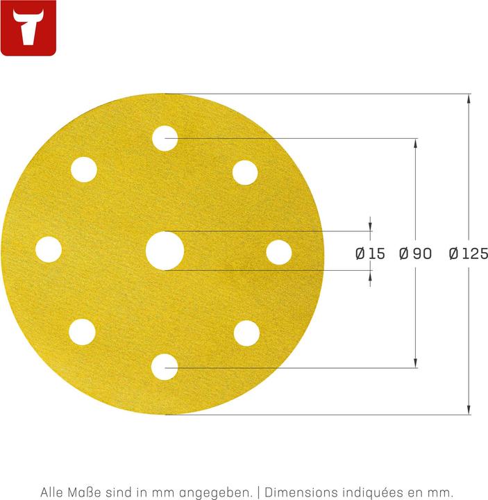 Actual product image Stier Universal grinding discs D125 / P100 / 8-hole (P100)