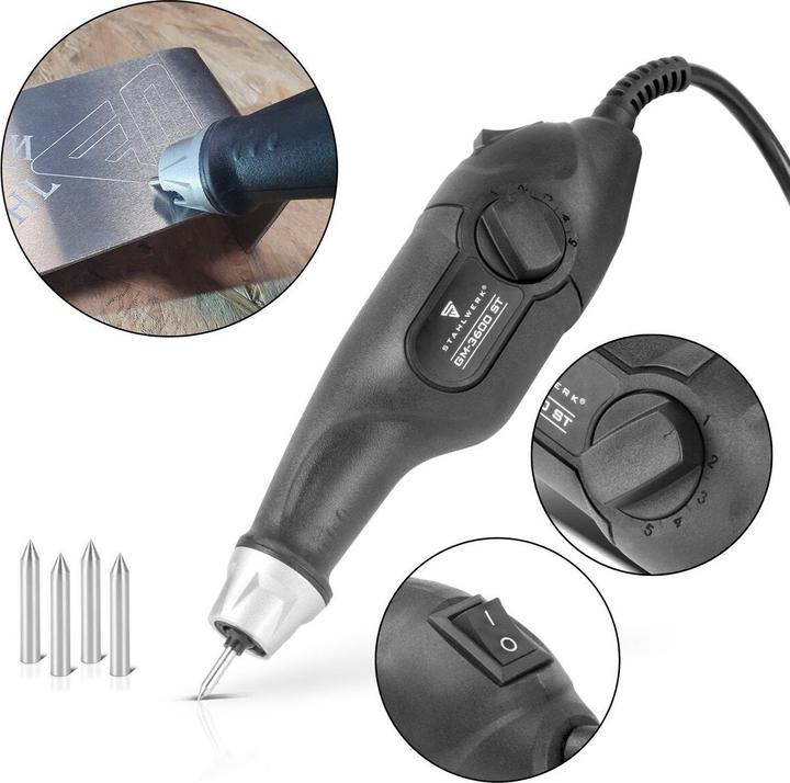 Actual product image Stahlwerk Engraving machine GM-3600 ST with 24 W electric engraver Engraving pen