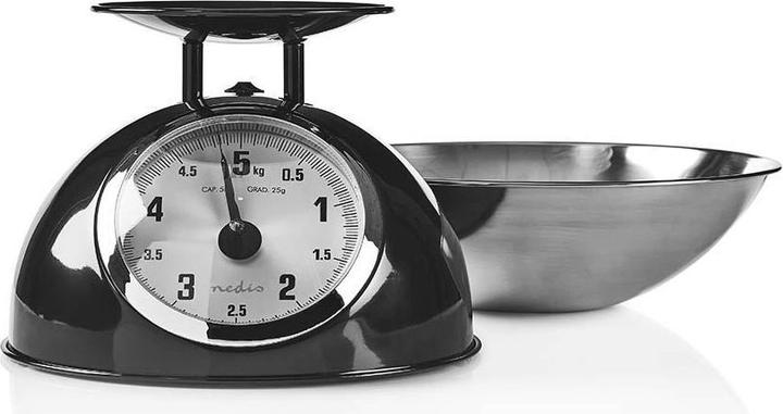Immagine prodotto Nedis Bilancia da cucina - Retro Household - Capacità di pesatura 5 kg - Vaschetta in acciaio inox