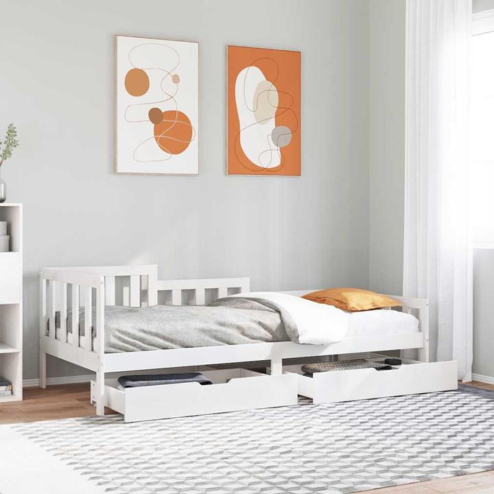 Produktbild VidaXL Tagesbett Gästebett Bettsofa Schlafsofa Schubladen 90x190cm Massivholz (90 x 190 cm)