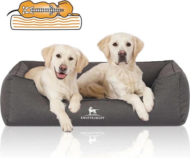 Image du produit Knuffelwuff Lit pour chien Leon Velour XXXL, 155 x 105 cm, Anthracite (Chien)