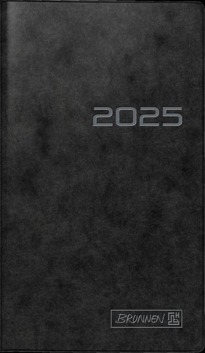 Immagine prodotto Calendario tascabile 753 8,7x15,3cm 1 mese/2 pagine in cartone nero 2025