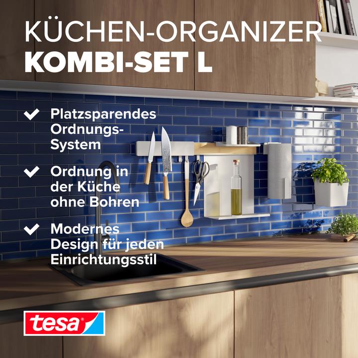 Productafbeelding tesa Keuken organiser combi set L om te lijmen, installatie zonder boren