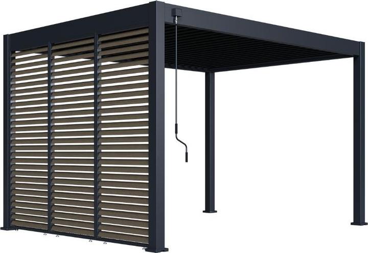 Produktbild Weide Lamellenwand in Holzoptik für Pergola, anthrazit (6 cm, 123 cm)