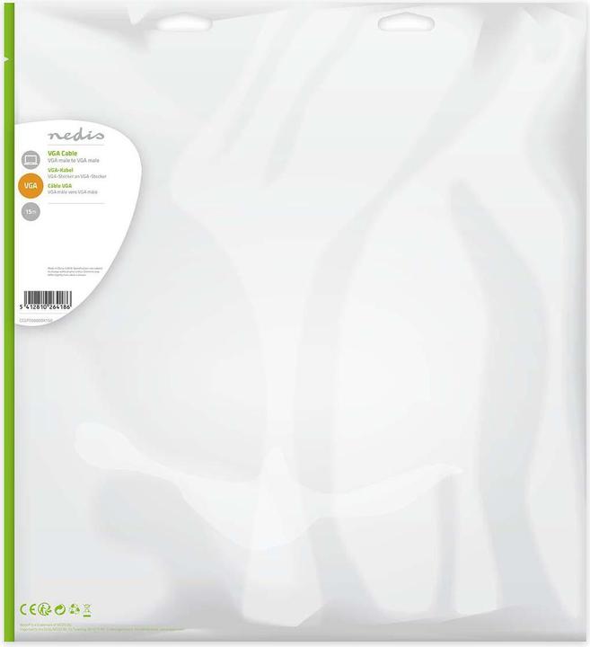 Image du produit Nedis Câble vidéo, VGA mâle - VGA mâle, 1024 x 768, 20m (0.20 m, VGA)