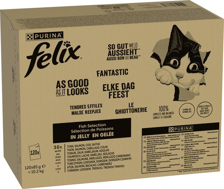 Actual product image Felix Fish (tuna, salmon, cod, saithe) (Adult, 120 pcs., 10200 g)