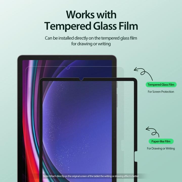 Actual product image Dux Ducis Naad Paperfeel protective film Tab S9 Plus/S8 Plus/S7FE/S7Plus - Black (1 Piece, S8 Plus)