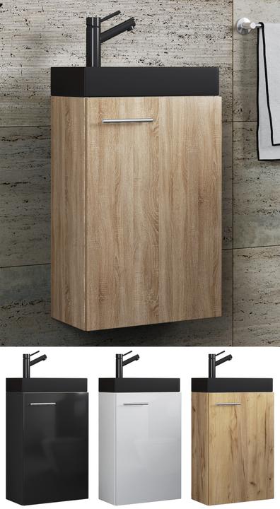 VCM 2-pièces lavabo Slito étroit noir