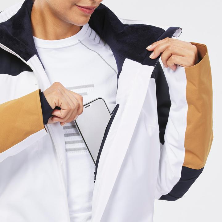 Actual product image Wedze Women's Ski Jacket 500 sport - white/navy/brown (XL)