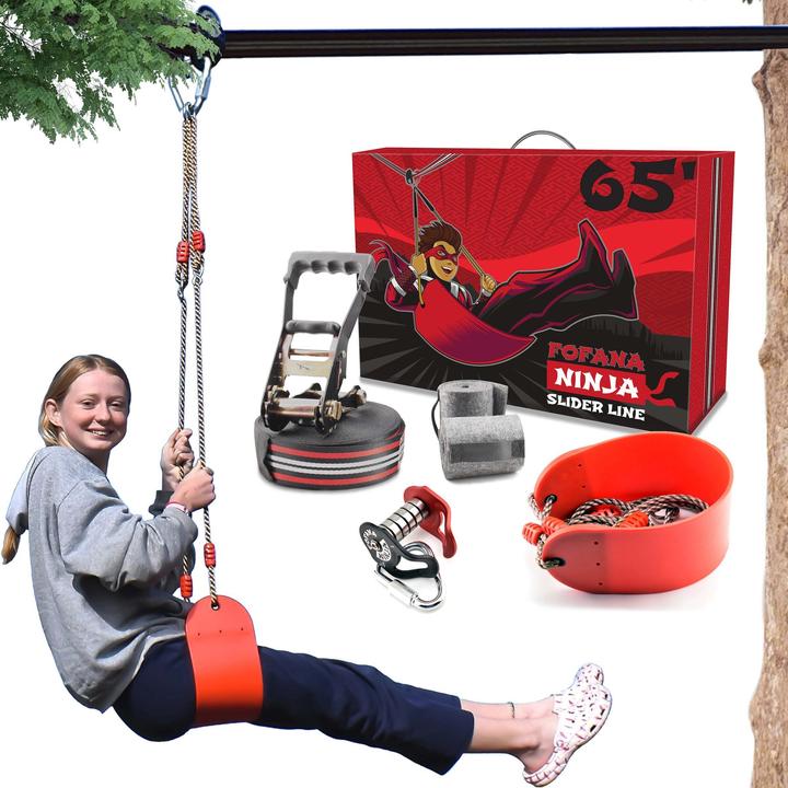 Image du produit Fofana Kit de poulie pour tyrolienne Ninja Slider, 20 m (20 m)