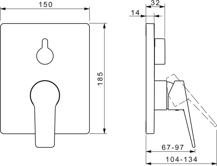 Immagine prodotto Hansa Miscelatore monocomando Twist pronto all'uso per vasca/doccia, per corpo Bluebox basic nero opaco