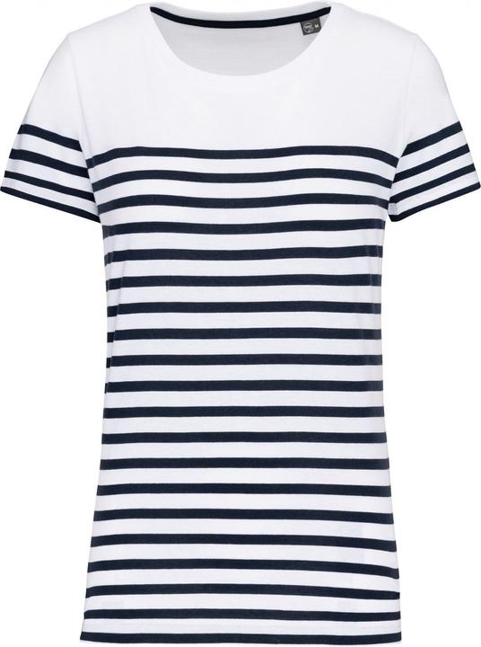 White, Navy Stripes
