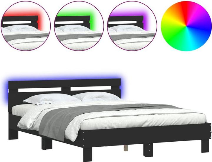 Produktbild VidaXL Bettgestell mit Kopfteil LED-Beleuchtung (140 x 190 cm)