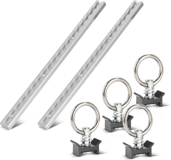 Produktbild Stahlwerk Zurrschienen 2er Set mit Zurrösen 50 cm Airlineschienen aus Aluminium