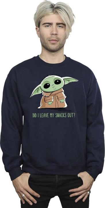 Actual product image Star Wars Mens The Mandalorian Grogu Snacks Meme Sweatshirt (XXL)