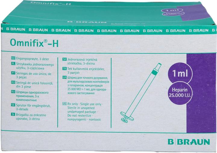 Produktbild B.Braun OMNIFIX Heparin Spritze 25 IE 1ml latexfr 100 Stk