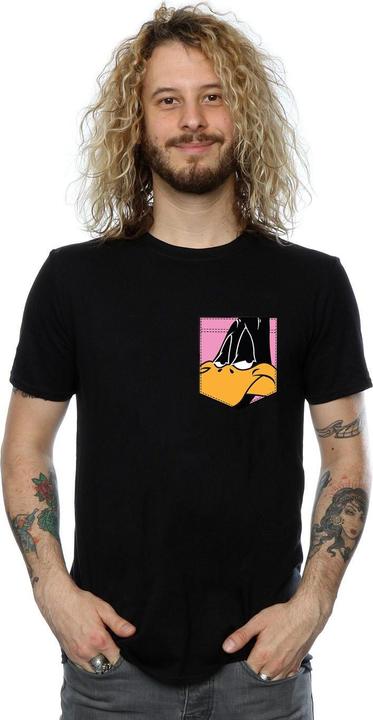 Immagine prodotto Looney Tunes Daffy Duck Face Faux Pocket Maglietta Uomo (3XL)