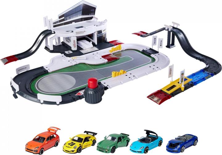 Produktbild Majorette Porsche Exprerience Center mit Fahrzeugen