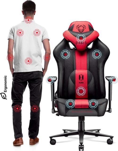 Immagine prodotto Diablo Sedia da gioco X-Player 2.0 Gaming Chair King Size, Nero-Rosso
