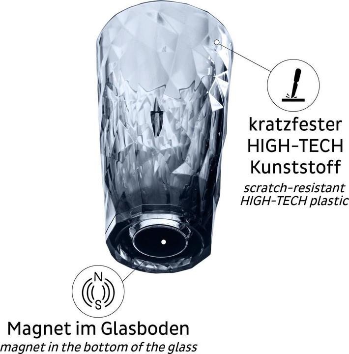 Image du produit Silwy Verres en plastique magnétiques Longdrink Gris