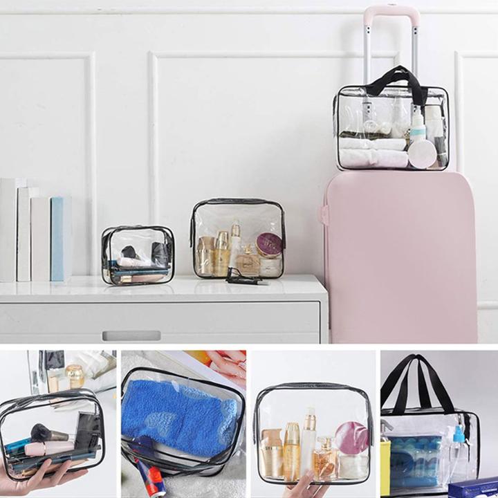 Actual product image Noya Kosmetik Make-Up Tasche (3er Set) – Transparenter Reise-Organizer mit Reissverschluss (1 l)
