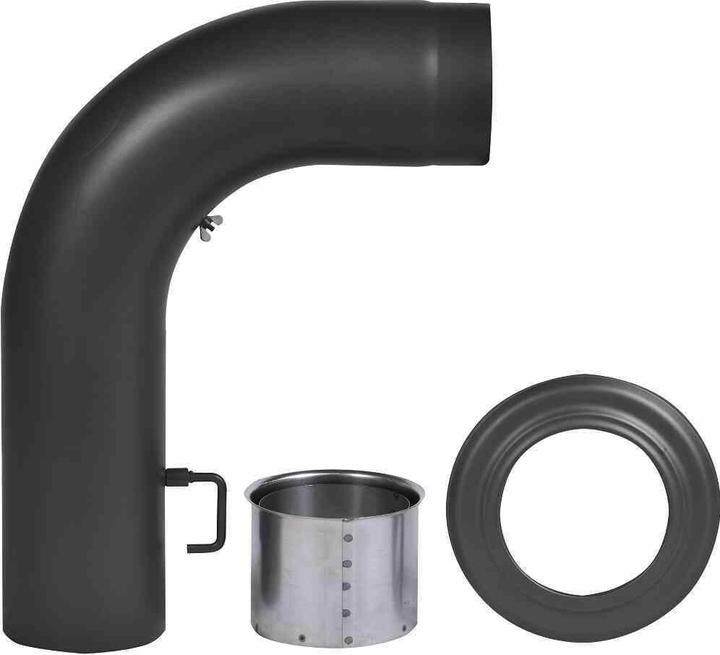 Actual product image FireFix R150/SET Stovepipe set made of 2 mm thick steel (angle pipe set) in 150 mm diameter, for fireplace