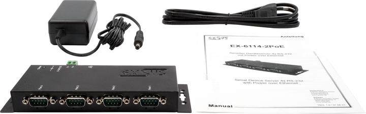 Actual product image Exsys Serial Device Server 4x RS232, PoE