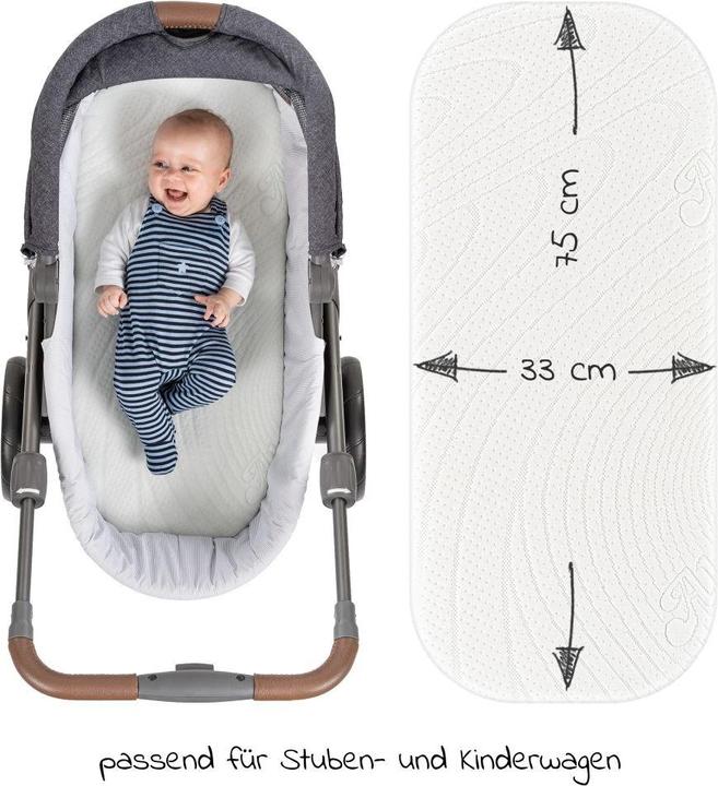 Actual product image Alvi Baby mattresses & children's mattresses 3-piece mattress set for prams 75 x 33 cm - White (75 x 33 cm)