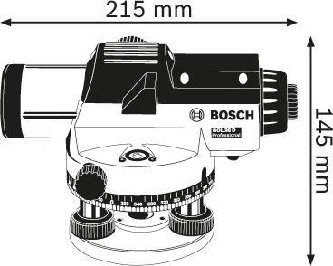 Produktbild Bosch Professional Optisches Nivelliergerät GOL 26 D, mit Baustativ BT160, Messstab GR 500